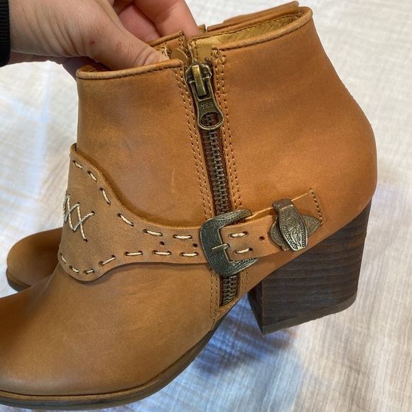Anthropologie Stivali Maipore‎ Western Ankle Boots Brune 37/ US 6.5/7 - Picture 5 of 10